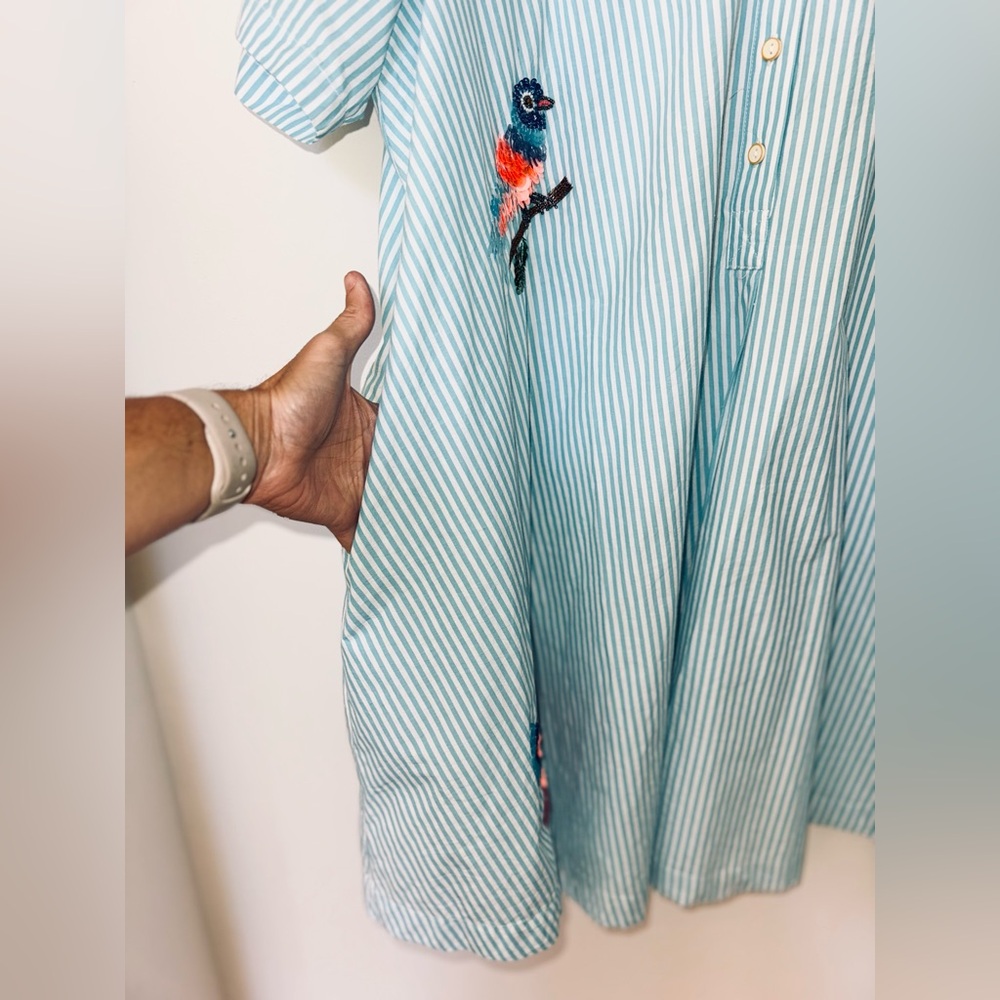 Anthropologie The Pollie Short-Sleeve Swing Tunic Mini Dress: embroidered - Picture 8 of 12